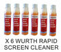 6 x WURTH Rapid Windscreen Cleaner 32ml Concentrate Screen Wash Produces 15-18lt - Xtremeautoaccessories