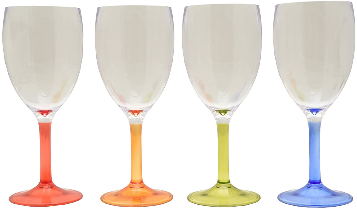 Flamefield Party Acrylic Wine Glasses - Pack of 4