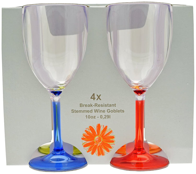 Flamefield Party Acrylic Wine Glasses - Pack of 4