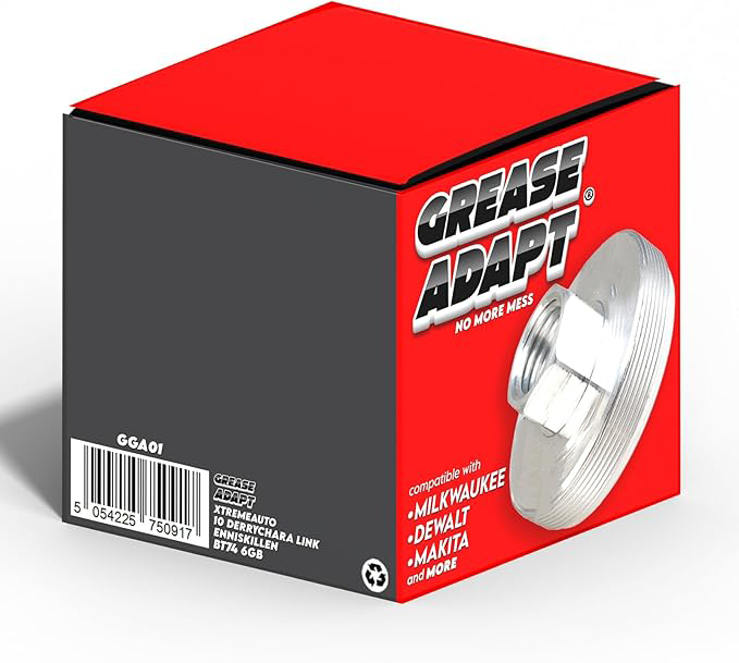 GREASEADAPT Grease Gun Adapter – Convert 400g to 500g Screw Cartridges for Milwaukee, for Dewalt, & for Makita Grease Guns, Aluminium, Greasing