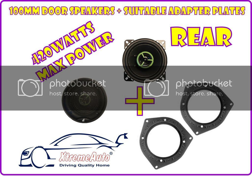 Front Door & Rear Speakers + Adaptor Plates For Mercedes A, C, E Class CLK, SLK