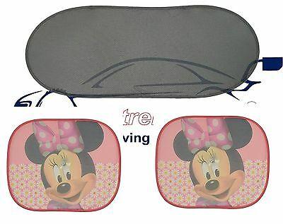 Disney Pixar Side Car Sun shade + Rear Window X2 Minnie Mouse UV Protection - Xtremeautoaccessories