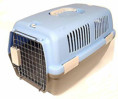CAT DOG ANIMAL PORTABLE TRAVELLING CARRIER CRATE FOR TRANSPORTING + METAL CAGE - Xtremeautoaccessories