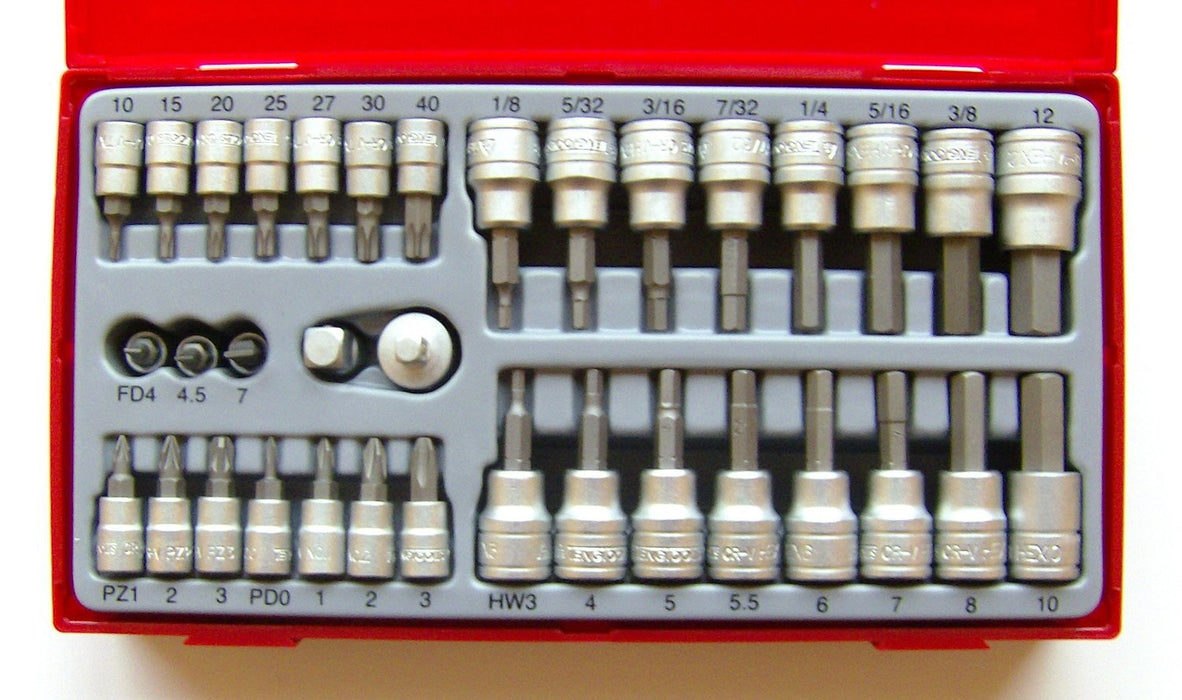 Teng Tools 35 Piece Socket/Bit Set In Tray Tool control system - TTBS35