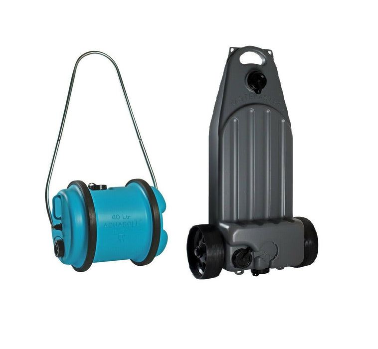 GENUINE 40L ECONOMY AQUAROLL FRESH WATER CARRIER + WASTEMASTER CARAVAN MOTORHOME - Xtremeautoaccessories