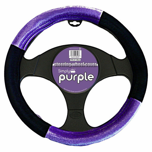 Universal Purple And Black Steering Wheel Cover Glove With Soft Padded Material - Xtremeautoaccessories