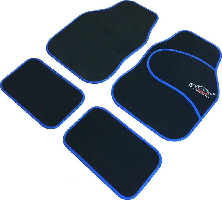 CARNABY BLUE CAR SPORT SEAT COVERS + MATCHING CARPET MATS & STEERING WHEEL COVER - Xtremeautoaccessories