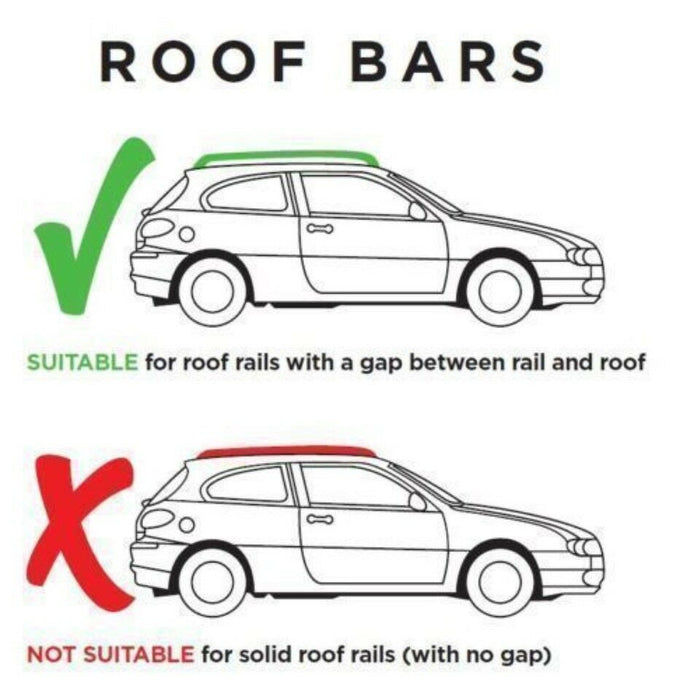 Cross Bars Roof Rack Aluminium Locking Fits Suzuki Jimny 1998 - 2016