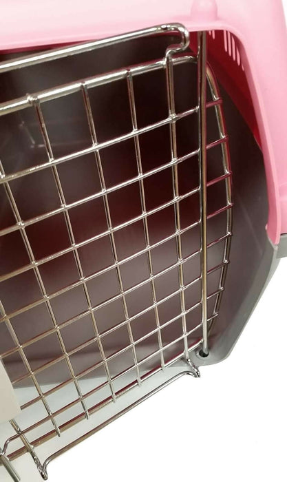 CAT DOG ANIMAL PORTABLE TRAVELLING CARRIER CRATE FOR TRANSPORTING + METAL CAGE - Xtremeautoaccessories