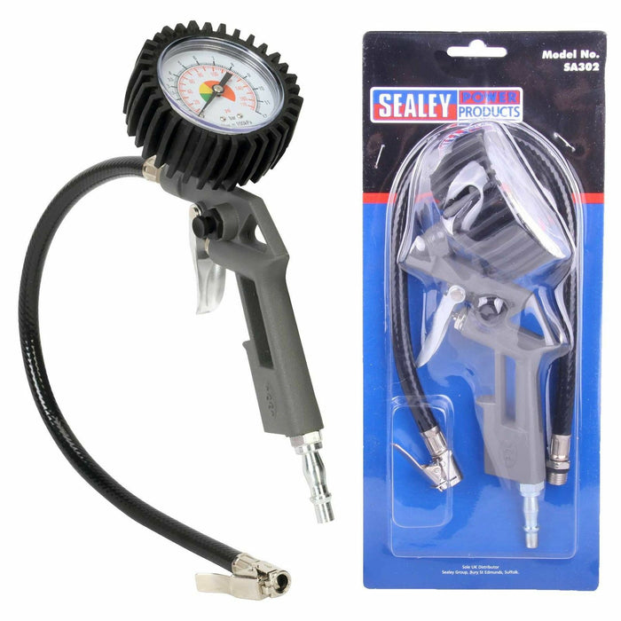 Sealey Air Line Tyre Inflator With Pressure Gauge For Use With A Compressor