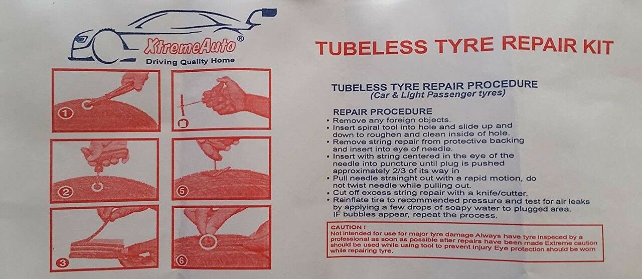 Universal Tubeless Tyre Tire Puncture Repair Kit Ford Tourneo Connect 2002-2016 - Xtremeautoaccessories