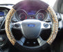 Leopard Print Car / Van Steering Wheel Cover Seat Belt Pads - Xtremeautoaccessories