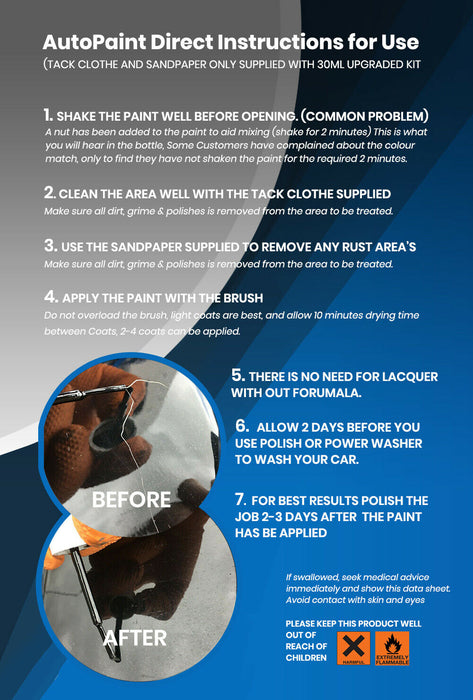 Peugeot RCZ 2009 - 2015 Premium Stone Chip Touch up Paint All Colours