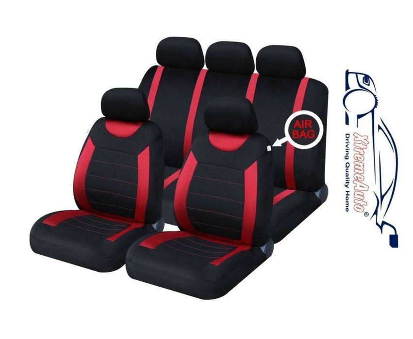 CARNABY RED CAR SEAT COVERS+RUBBER FLOOR MATS Toyota Auris Yaris Corolla Aygo - Xtremeautoaccessories