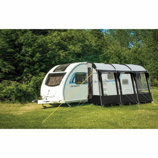Royal Wessex 390 Lightweight Caravan Porch Awning - Black/Silver Durable EASY UP - Xtremeautoaccessories