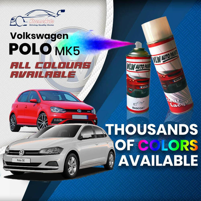 VW Volkswagen Polo MK5 2009 Colours Stone Chip Scratch Aerosol Spray Can Paint - Xtremeautoaccessories