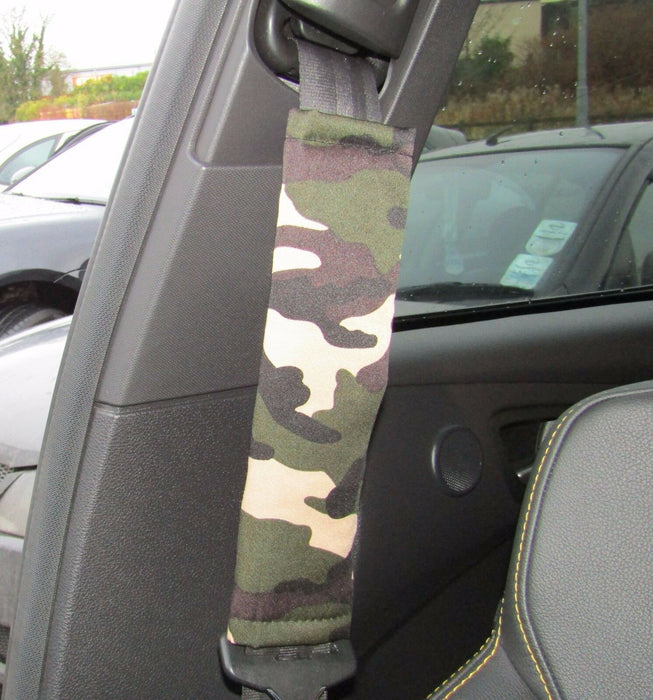 Camouflage High Grip Quality Steering Wheel Cover Protector + Seatbelt Pads - Xtremeautoaccessories