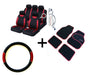 CARNABY RED CAR SPORT SEAT COVERS + MATCHING CARPET MATS & STEERING WHEEL COVER - Xtremeautoaccessories