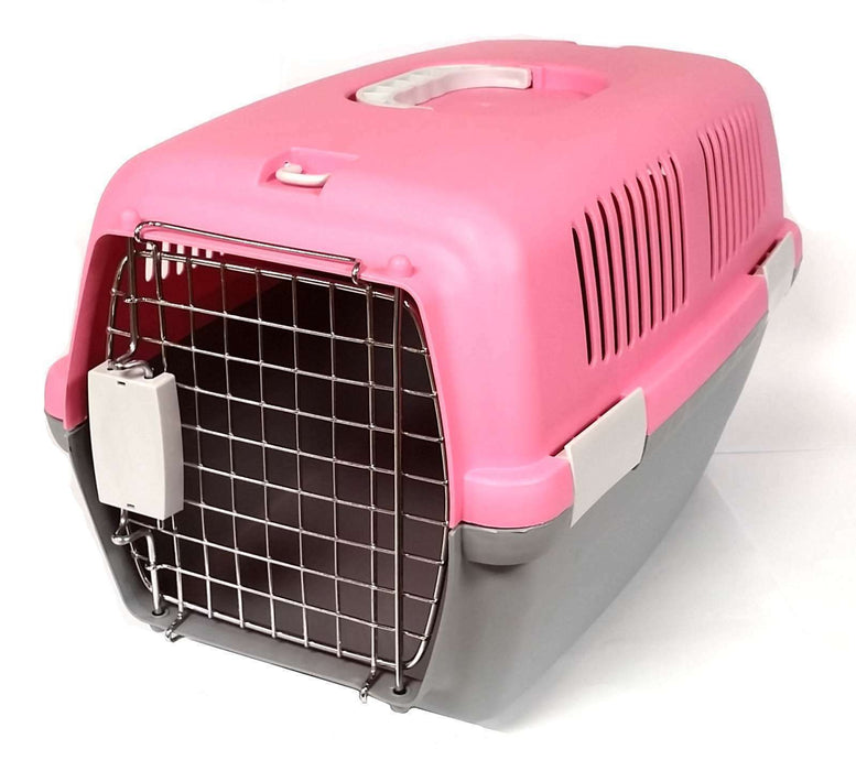 CAT DOG ANIMAL PORTABLE TRAVELLING CARRIER CRATE FOR TRANSPORTING + METAL CAGE - Xtremeautoaccessories
