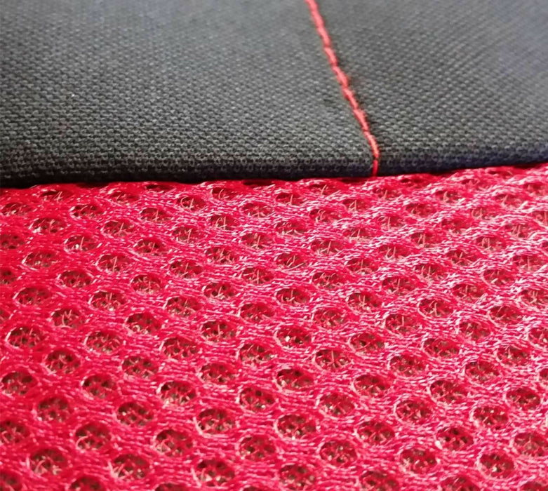 CARNABY RED CAR SPORT SEAT COVERS + MATCHING CARPET MATS & STEERING WHEEL COVER - Xtremeautoaccessories