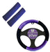 Purple Car Accessory Kit Steering Wheel Cover Glove Seat Belt Harness Pads - Xtremeautoaccessories