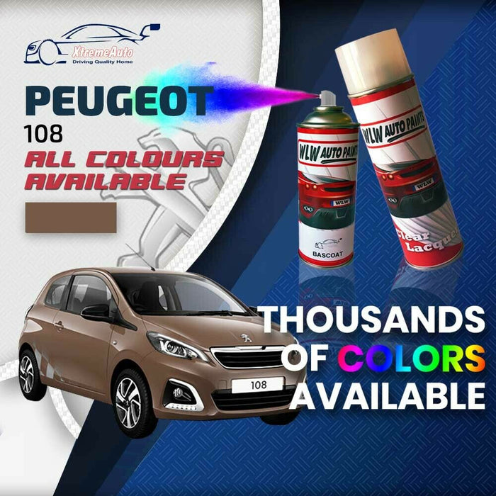 Peugeot 108 2014 - Present Premium Stone Chip Aerosol Spray Paint All Colours