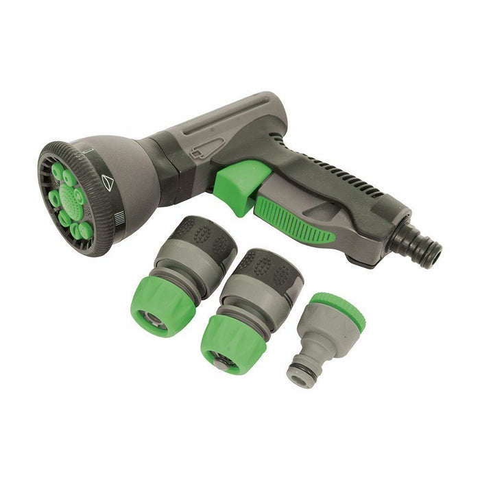 Soft-Grip Spray Gun Quick Connect Set 5Pce Universal Gardening Hose High Quality