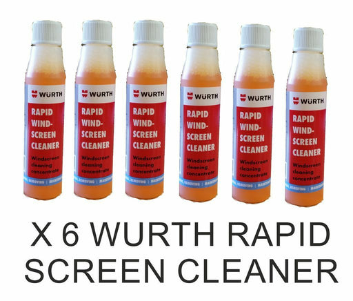 6 x WURTH Rapid Windscreen Cleaner 32ml Concentrate Screen Wash Produces 15-18lt - Xtremeautoaccessories