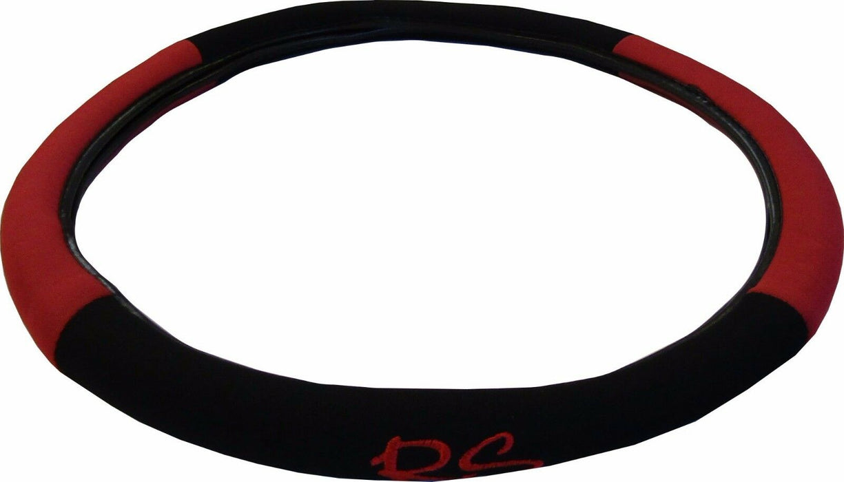 Red RS Logo Seat Cover Set Includes Mats, Seat Belt Harness Pads Steering Cover - Xtremeautoaccessories