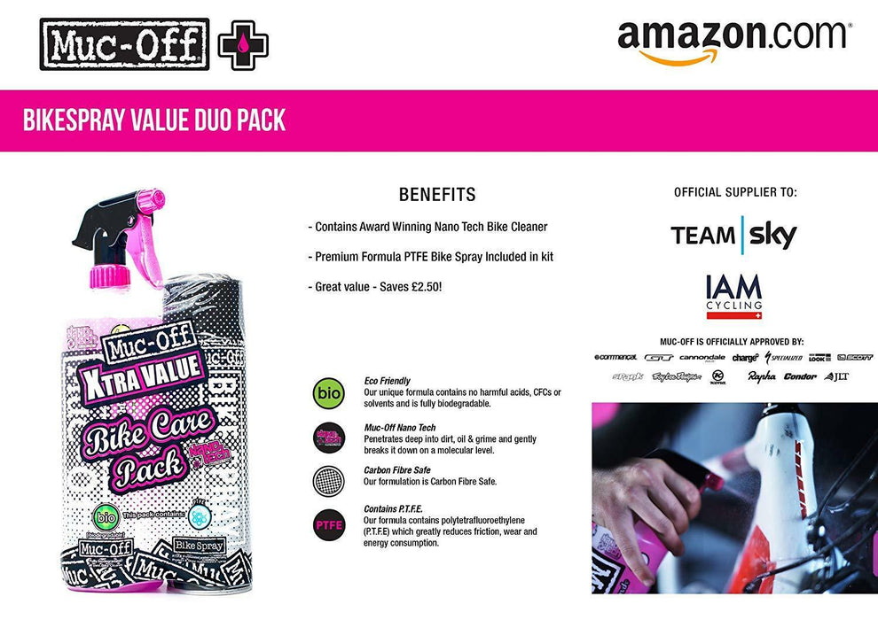 MUC OFF Bike Bicycle Maintenance Value Pack - 2 Piece Spray Duo Set - Xtremeautoaccessories