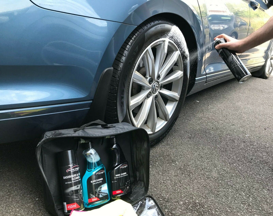 Car Wash Detailing Cleaning Clean Kit Window Glass, Leather, Wheel, Tyre Cleaner - Xtremeautoaccessories