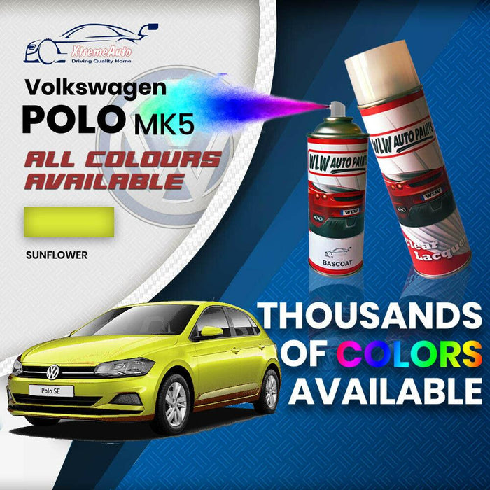 VW Volkswagen Polo MK5 2009 Colours Stone Chip Scratch Aerosol Spray Can Paint - Xtremeautoaccessories