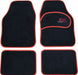 Red RS Logo Seat Cover Set Includes Mats, Seat Belt Harness Pads Steering Cover - Xtremeautoaccessories
