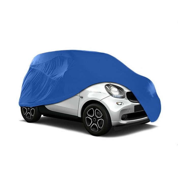 Indoor Universal Small Blue Car Cover Breathable Super Soft Plush 406X165X119Cm