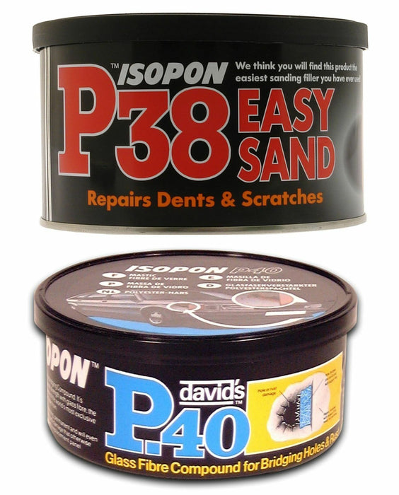 P40 P38 FIBER GLASS FILLER ISOPON PASTE KITS EASY SAND CAR BOAT CARAVAN REPAIRS - Xtremeautoaccessories