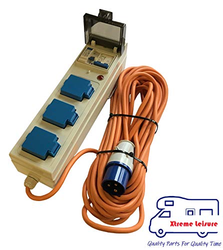 Xtremeleisure Site Power Mobile 15m Site Power Unit Extension Cable Lead for Caravan,Motorhome,Campervan Tents
