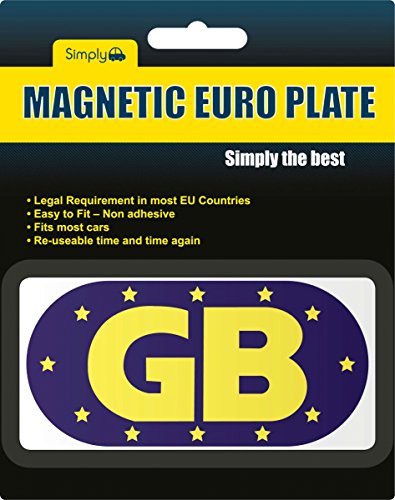 GB Euro Magnetic Sticker - Blue Background - For Travel Abroad