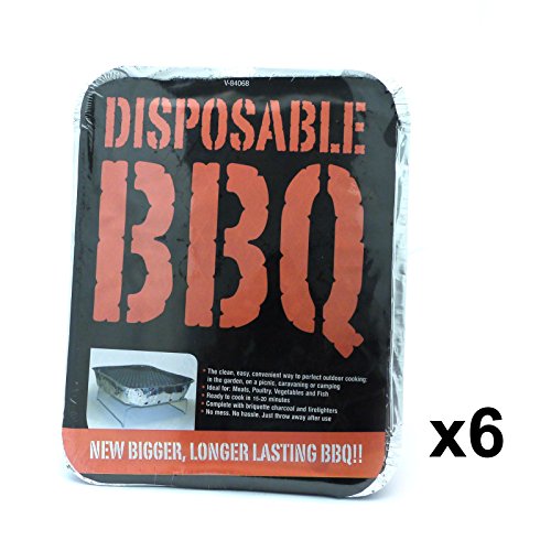 BBQ 6 x Instant Light Disposable Barbecue - Outdoor Charcoal Grill