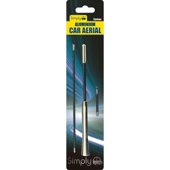 Universal 3 Piece Chrome Car Aerial Antenna AM/FM Radio Stations + Adapters