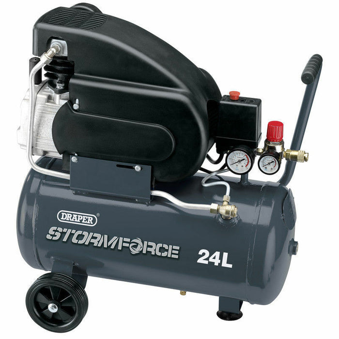 Draper 05226 24L 230V 2Hp Air Compressor Heavy Duty Portable Powerful 7.3Cfm 8 B