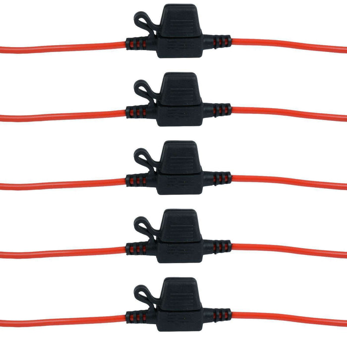 5 x In-line Mini Blade Fuse Holder Splash Proof 12V 20A Fuses Car High Quality - Xtremeautoaccessories