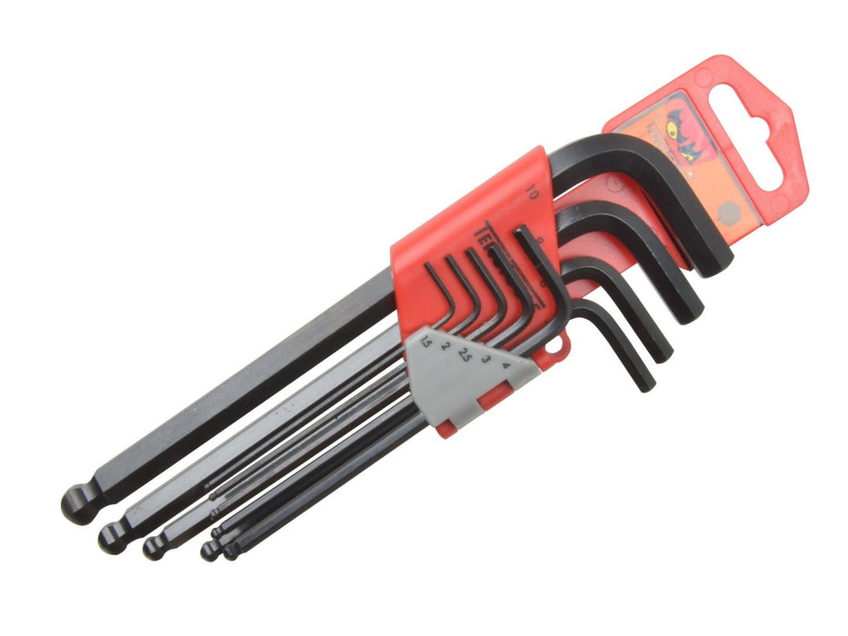 Teng 1479MM 9 Metric 1.5-10mm Ball-Point Hex Key Set