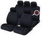 XtremeAuto® Universal 9 PCE Sports Carnaby Black Full Set of Seat Covers - Xtremeautoaccessories