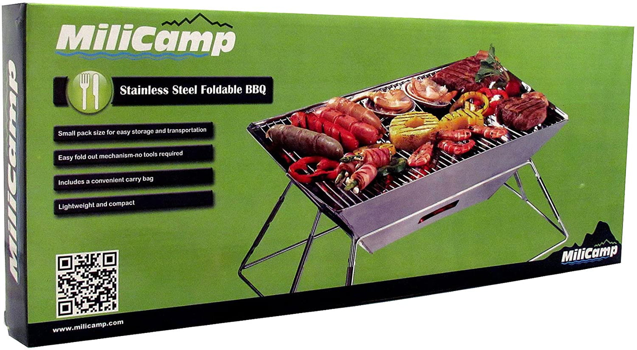 Milicamp Unisex Foldable Stainless Bbq, Silver
