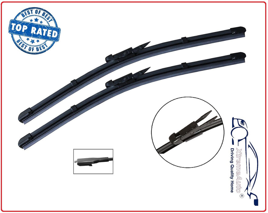 Renault Megane Mk2 Hatchback 2006-2009 Xtremeauto® Front/Rear Screen Window Windscreen Replacement Wiper Blades Pair