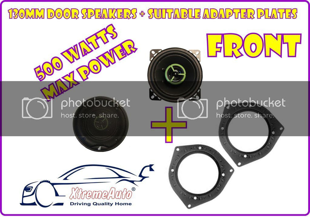 Front Door & Rear Speakers + Adaptor Plates For Honda Accord, Civic, CR-Z, CX-5