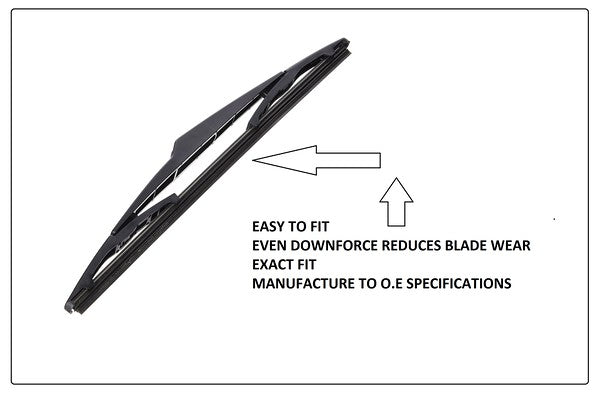 Daewoo Lanos Hatchback 2000-2002 Xtremeauto® Front/Rear Window Windscreen Replacement Wiper Blades