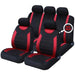 XtremeAuto® Universal 9 PCE Sports Rallye Red / Black Full Set of Seat Covers - Xtremeautoaccessories
