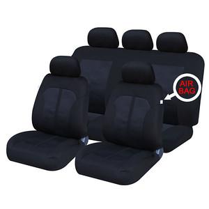 XtremeAuto® Universal 9 PCE Classic Kensington Navy / Black Full Set of Seat Covers - Xtremeautoaccessories