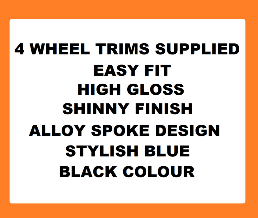 Citroen C1 Black Blue Wheel Trims Covers (2014-2016)